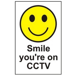 CCTV Smile Sign - (89mm x 150mm) - (Pack of 2)