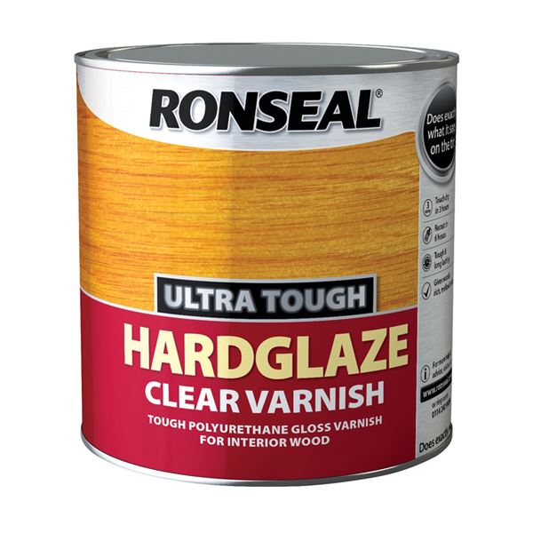 Clear Varnish 2.5Lt | Ronseal Hardglaze | Woodlands DIY Store